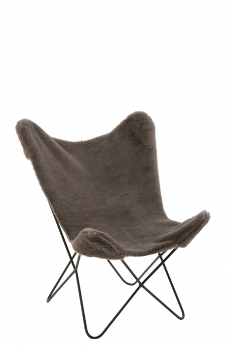 Husa scaun Butterfly, Blana artificiala, Gri, 97x81x81 cm [2]