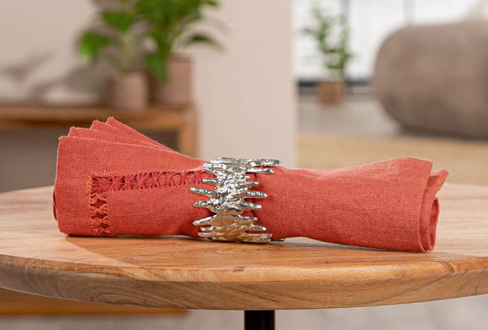 Inel de șervețele, aluminiu, argintie, PU 4, H 5 cm, D 5 cm [5]