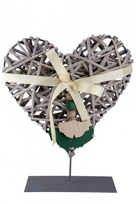 Set 2 decoratiuni Inima de salcie cu suport Ginkgo [3]
