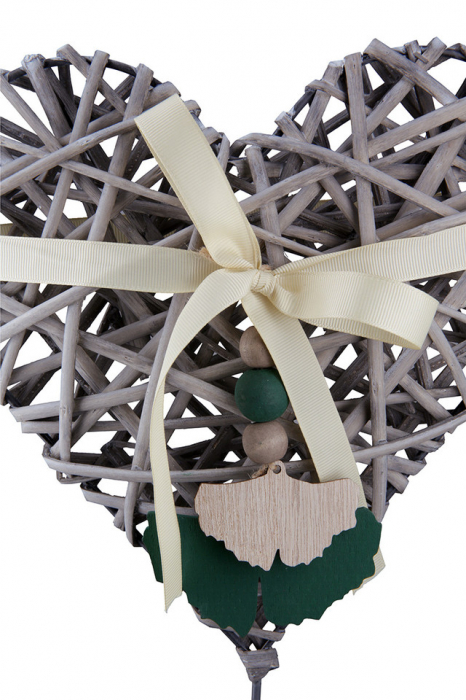Set 2 decoratiuni Inima de salcie cu suport Ginkgo [6]
