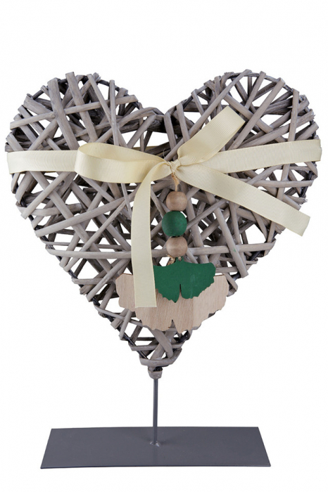 Set 2 decoratiuni Inima de salcie cu suport Ginkgo [4]