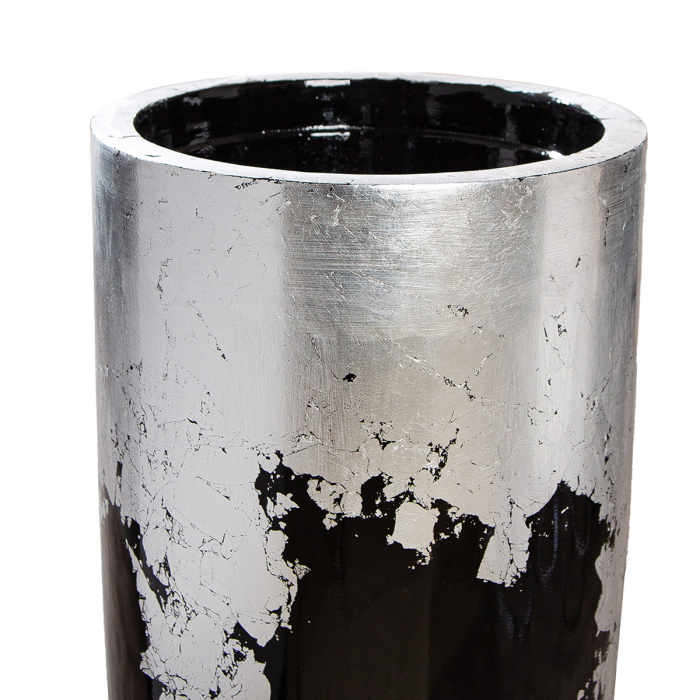 Suport ghiveci Konus, Fibră de sticlă, negru, argintiu, PU 1, H. 80 cm, D. 36 cm [3]