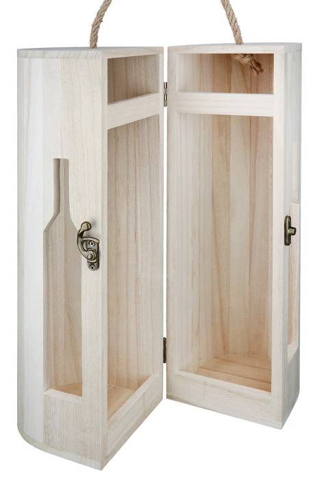 Lada pentru sticle de vin, „Vin”, motiv sticle de vin, lemn, PU 4, latime 20 cm, inaltime 35 cm, adancime 10 cm [2]