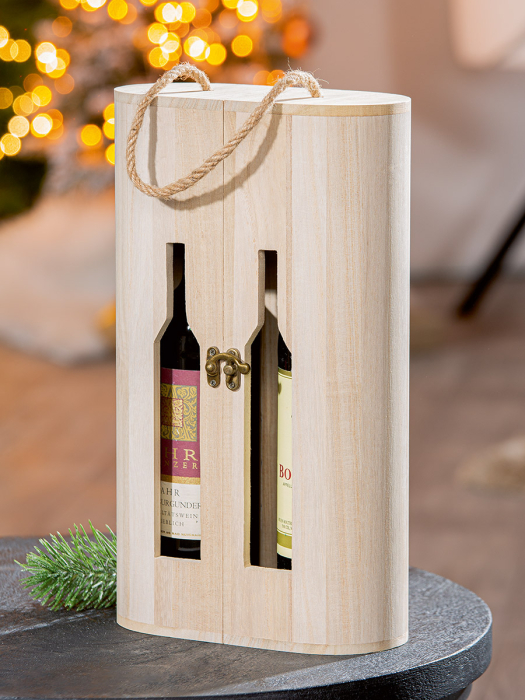 Lada pentru sticle de vin, „Vin”, motiv sticle de vin, lemn, PU 4, latime 20 cm, inaltime 35 cm, adancime 10 cm [3]