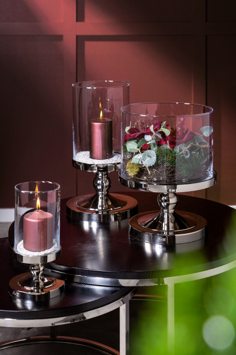 LAMONTE, Farfurie deco cu picior, nichel, h.18,8, d.30,5 cm [4]