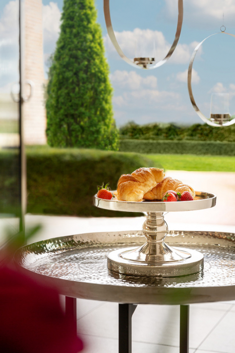 LAMONTE, Farfurie deco cu picior, nichel, h.18,8, d.30,5 cm [2]