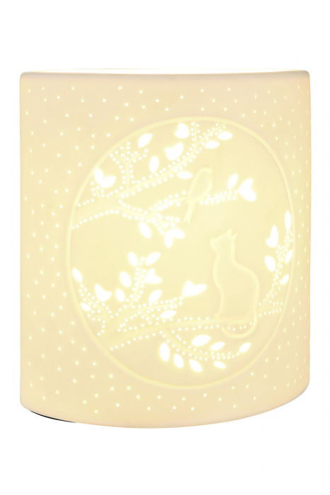 Lampa Cat/Bird, portelan, alb, 17x20x9 cm [2]