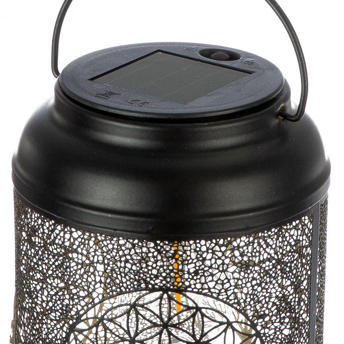 Lampă cu suspensie (solară), Golden Tree, Motiv Arborele vieții, Motiv floarea vieții, Metal, negru, PU 2, H. 18 cm, D. 12 cm [3]