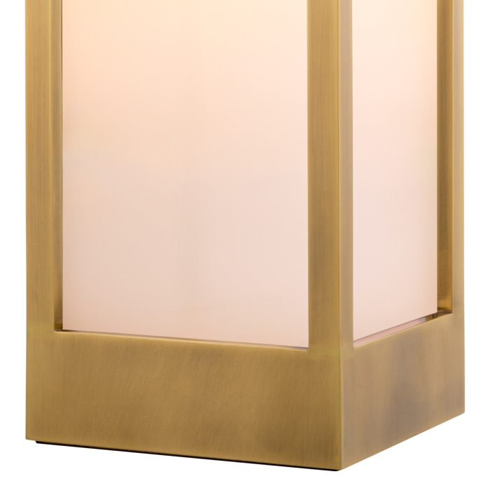 Lampa de exterior Riserva L cu finisaj alama antica, sticla alba |L. 26 | W. 26 | H. 86 cm  [5]