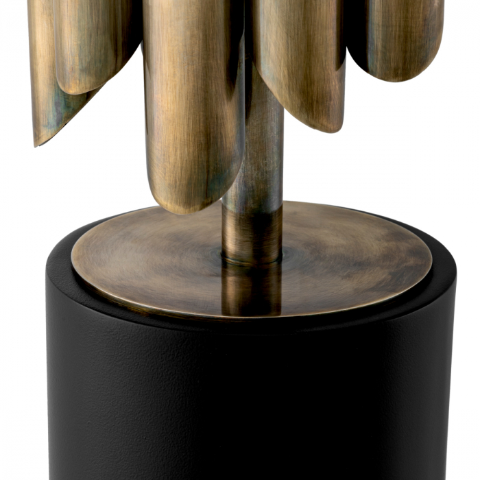 Lampă de masă, Beau Rivage Round, finisaj din alamă cu aspect vintage, abajur inclus, Dims: W. 17 | max W. 35 | H. 102 (CM) [6]