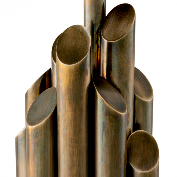 Lampă de masă, Beau Rivage Round, finisaj din alamă cu aspect vintage, abajur inclus, Dims: W. 17 | max W. 35 | H. 102 (CM) [7]