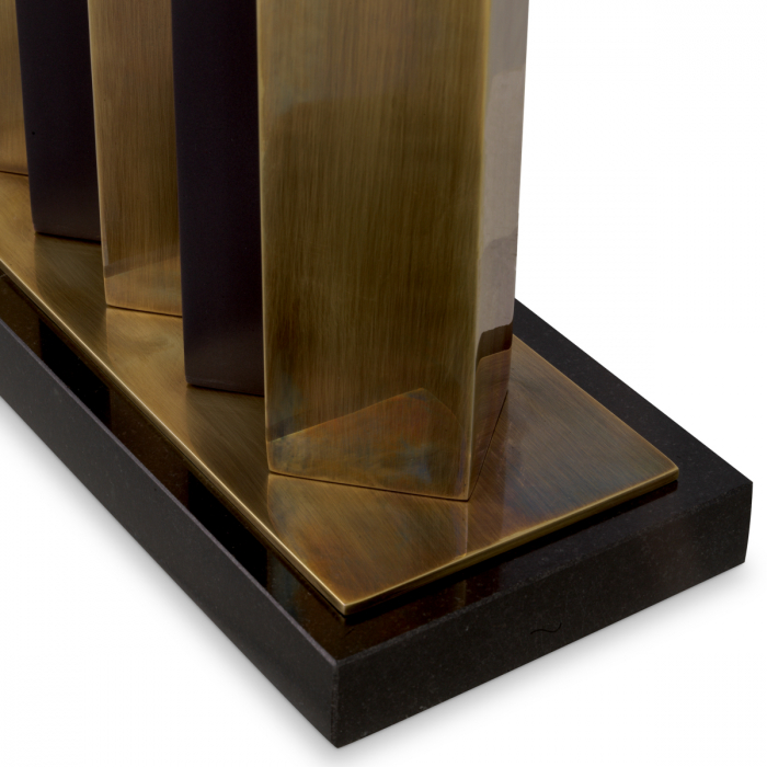 Lampă de masă, Belize, finisaj din alamă cu aspect vintage, abajur inclus, Dims: W. 26 | max W. 50 | H. 80.5  (CM) [6]