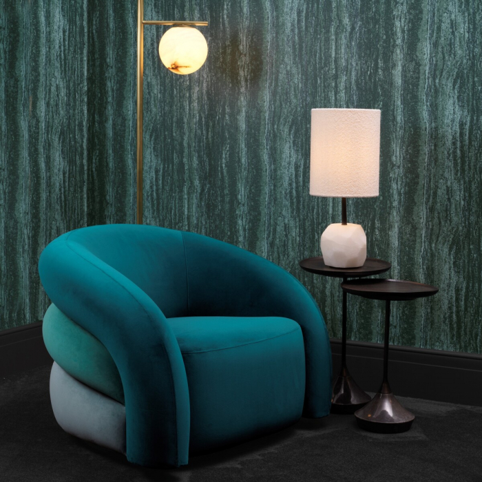 Lampă de masă, Cahaba alabastru, abajur inclus, Dims: W. 17 | max W. 25.5 | H. 58 (CM) [2]