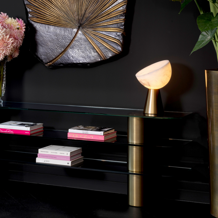 Lampă de masă, Chamonix, finisaj din alamă cu aspect vintage, Dims: W. 17 | max W. 30 | H. 45 (CM) [2]