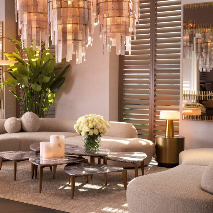 Lampă de masă, Cinco, finisaj din alamă cu aspect vintage, Dims: W. 16 | max W. 33 | H. 43 (CM) [2]