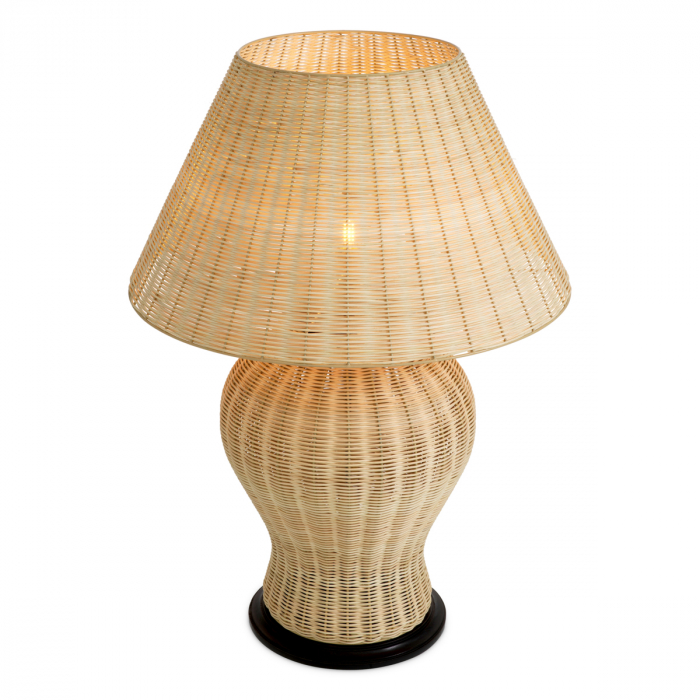 Lampă de masă, Dupoint rattan natur, abajur inclus, Dims: W. 32 | max W. 66.5 | max D. 66.5 | H. 95.5 (CM) [3]