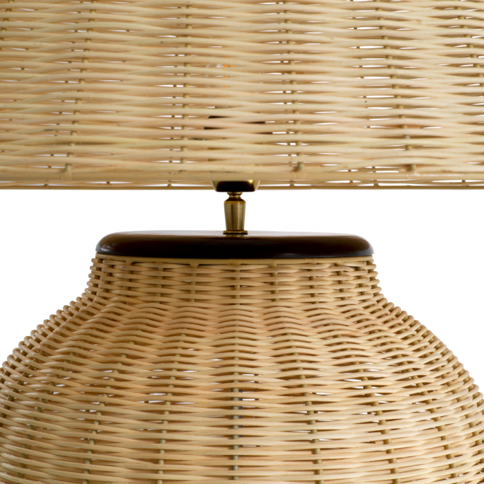 Lampă de masă, Dupoint rattan natur, abajur inclus, Dims: W. 32 | max W. 66.5 | max D. 66.5 | H. 95.5 (CM) [4]