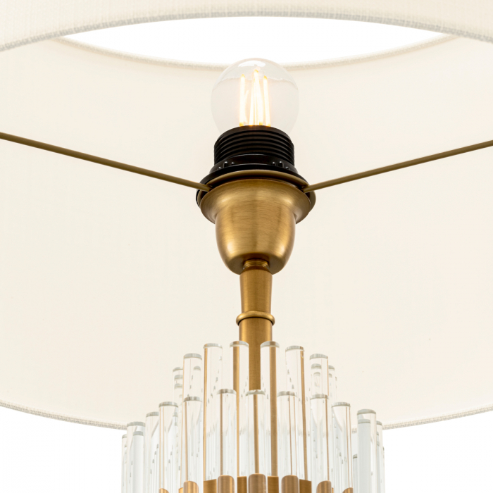 Lampă de masă, East, finisaj din alamă cu aspect vintage, abajur inclus, Dims: W. 13 | max W. 45 | H. 78 (CM) [6]