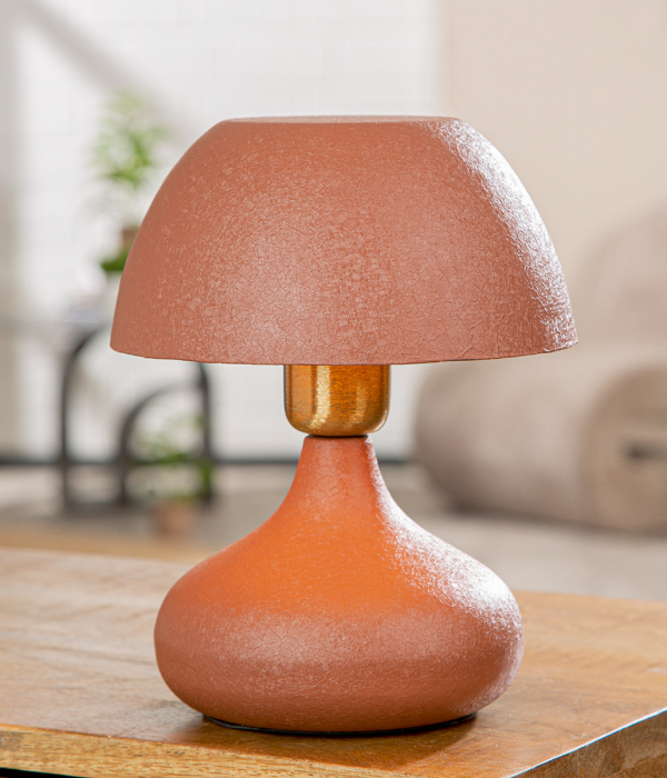 Lampă de masă, Fier, maro ruginiu, PU 1, H 24 cm, D 18 cm [6]