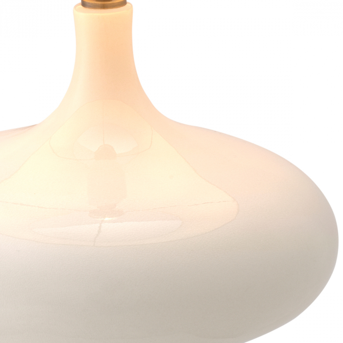 Lampă de masă, Jones din ceramică albă trosită, abajur inclus, Dims: W. 40 | max W. 46 | H. 64.5 (CM) [6]