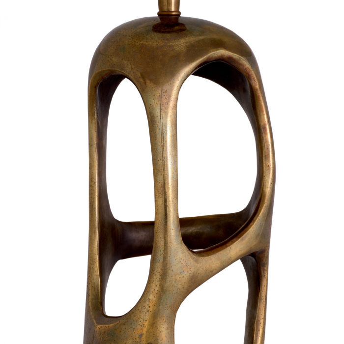 Lampă de masă, Kearny, finisaj din alamă cu aspect vintage, abajur inclus, Dims: W. 15.5 | max W. 45 | H. 78 (CM) [5]