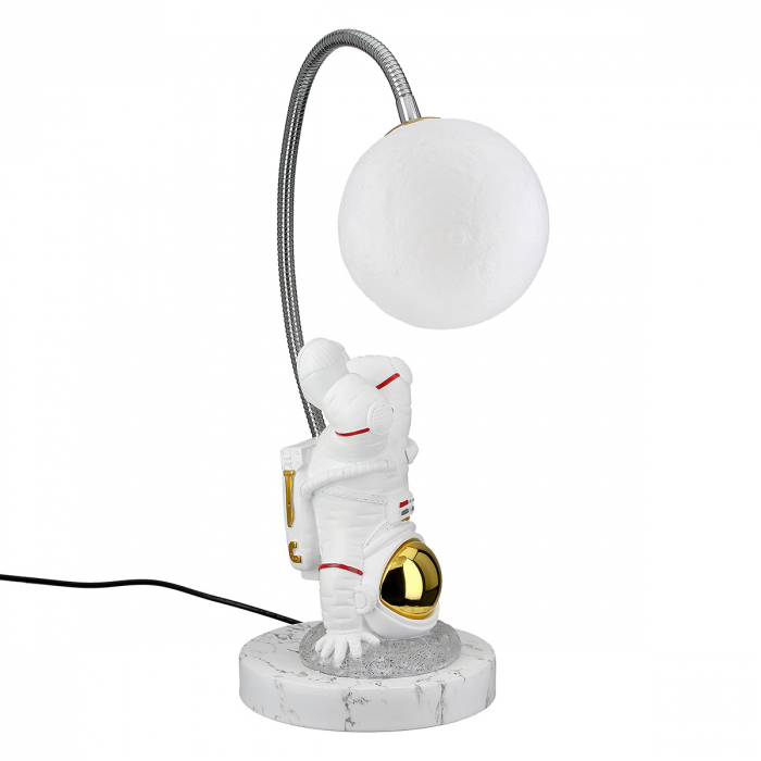 Lampa de masa (LED), Astronaut, Luna, Neil, Polyresin, alb, PU 1, L. 15 cm, L. 25 cm, H. 42 cm [2]