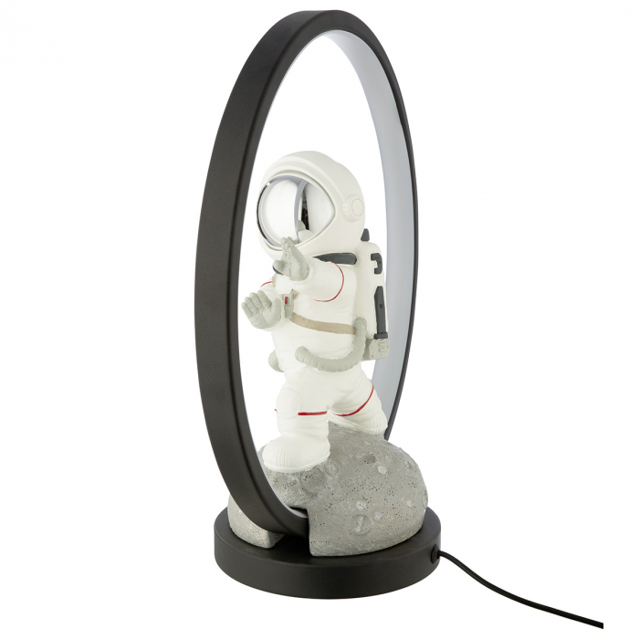 Lampă de masă (LED), Astronaut, Rășină sintetică, gri, negru, PU 1, L. 14 cm, l. 31 cm, H 34 cm [3]