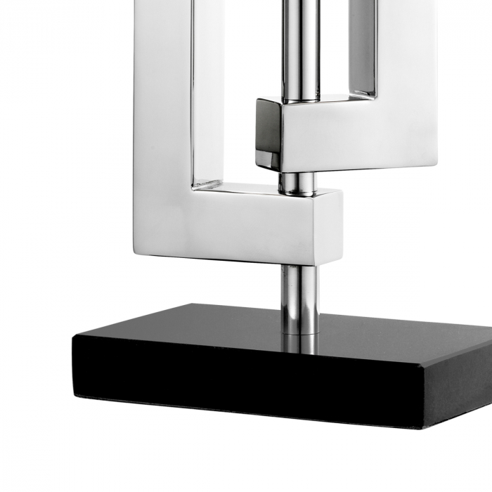 Lampă de masă, Leroux lustruit, abajur inclus, Dims: W. 20 | max W. 40 | H. 64 (CM) [4]