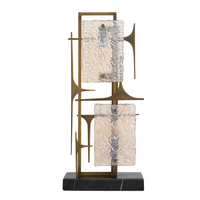 Lampă de masă, Zeno, finisaj din alamă cu aspect vintage, Dims: W. 32.5 | D. 15 | H. 72 (CM) [3]