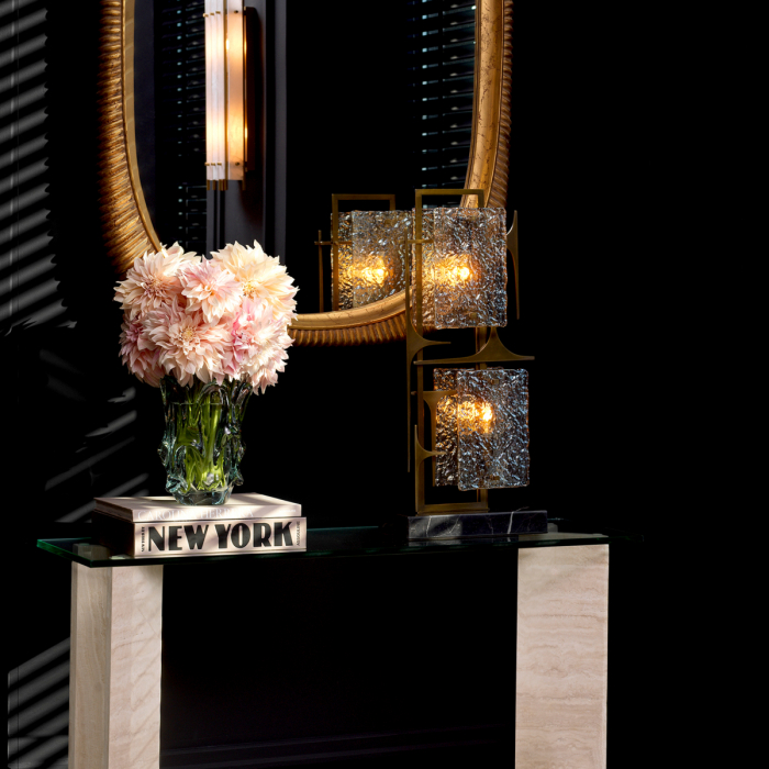 Lampă de masă, Zeno, finisaj din alamă cu aspect vintage, Dims: W. 32.5 | D. 15 | H. 72 (CM) [2]