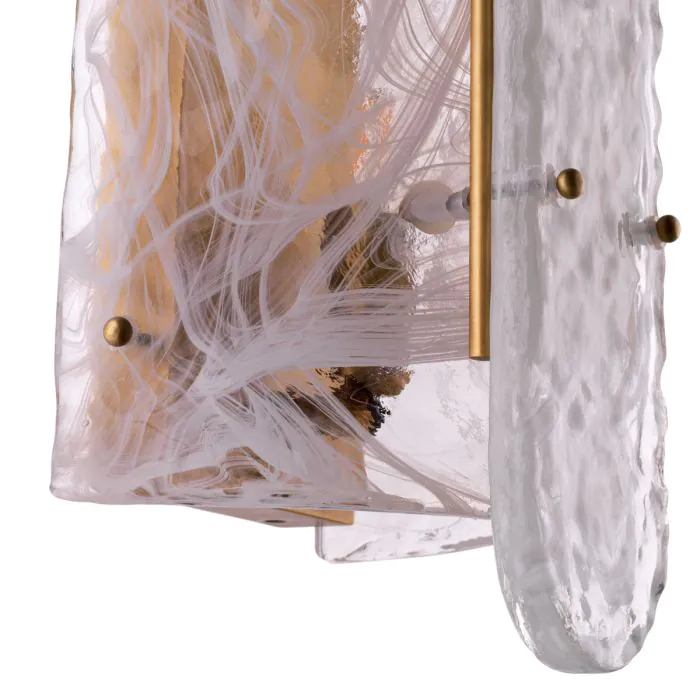 Aplică de perete, Ginnis, finisaj din alamă cu aspect vintage, Dims: W. 18 | D. 15.5 | H. 40.5 (CM) [4]