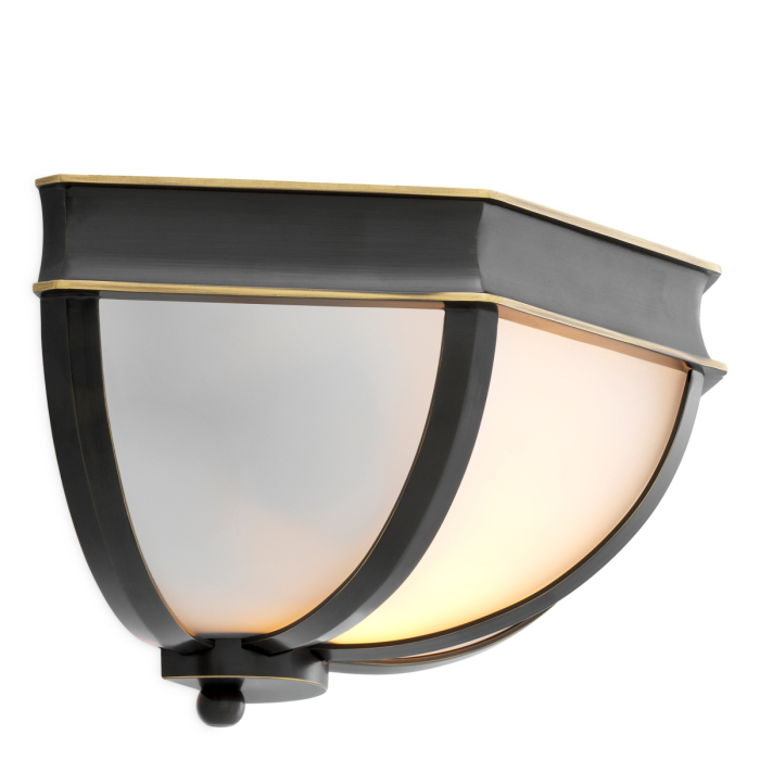 Lampa de perete Jenkins cu finisaj bronz, sticla alba |W. 33 | D. 17 | H. 14 cm  [3]