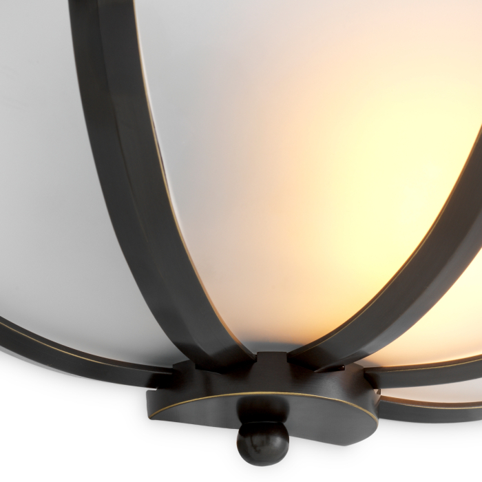 Lampa de perete Jenkins cu finisaj bronz, sticla alba |W. 33 | D. 17 | H. 14 cm  [4]