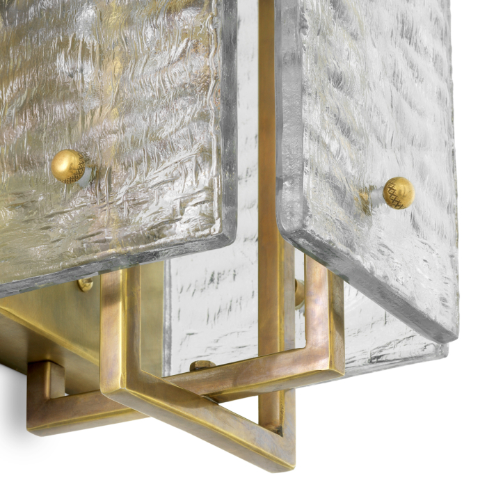 Lampa de perete Solara cu finisaj vintage din alama |W. 16 | D. 15 | H. 35 cm  [4]