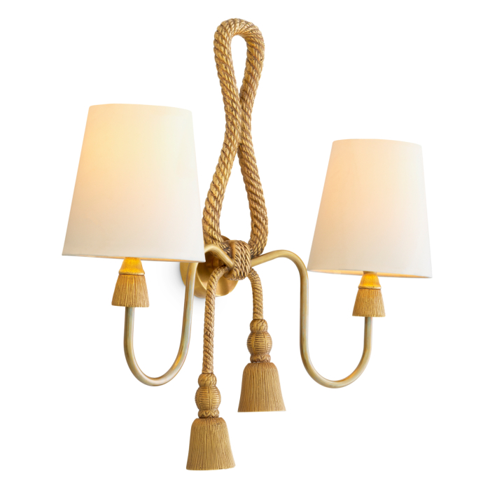 Lampa de perete Tropez cu finisaj vintage din alama, Abajurul este inclusuri |W. 49 | D. 16 | H. 49.5 cm [3]