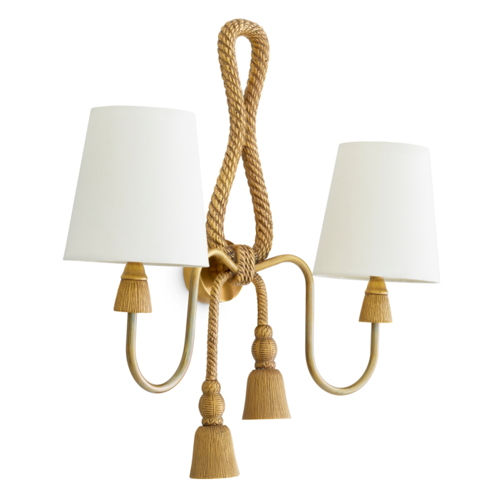 Lampa de perete Tropez cu finisaj vintage din alama, Abajurul este inclusuri |W. 49 | D. 16 | H. 49.5 cm [4]