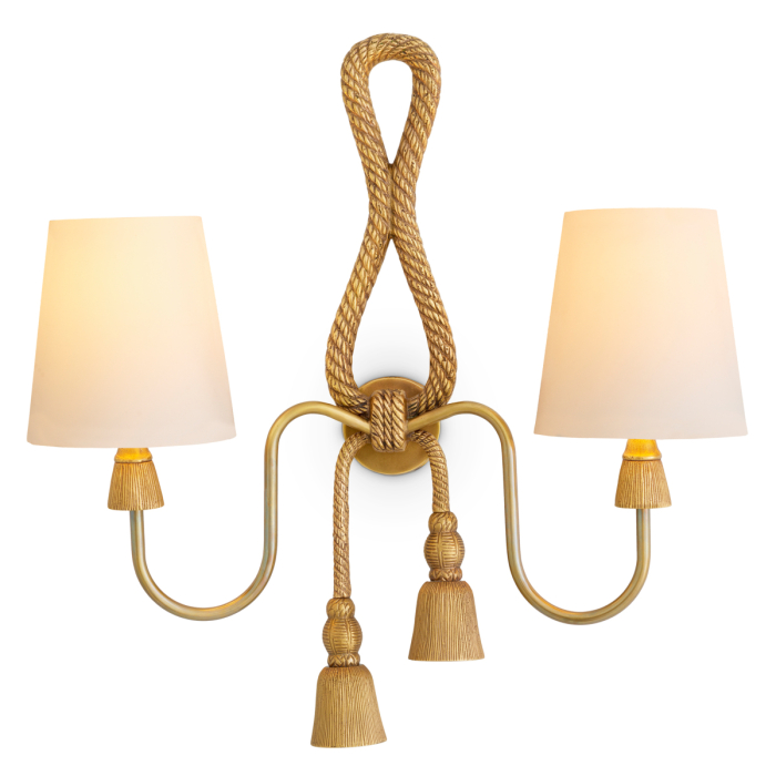 Lampa de perete Tropez cu finisaj vintage din alama, Abajurul este inclusuri |W. 49 | D. 16 | H. 49.5 cm [2]