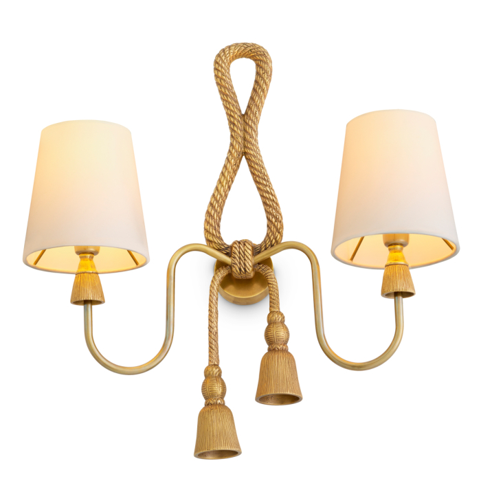 Lampa de perete Tropez cu finisaj vintage din alama, Abajurul este inclusuri |W. 49 | D. 16 | H. 49.5 cm [5]