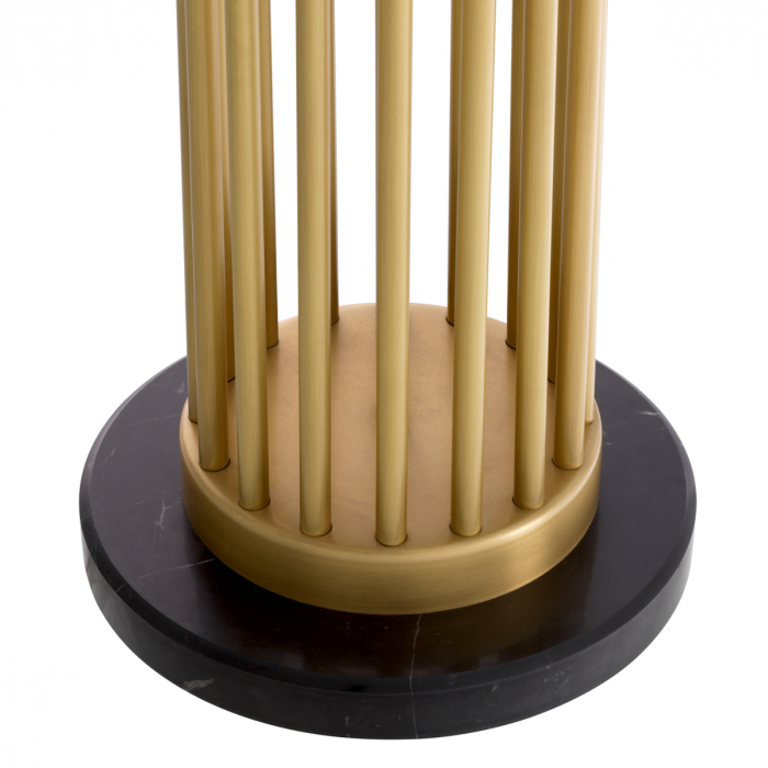 Lampă de podea Condo, finisaj din alamă cu aspect vintage, include abajur buclé [4]