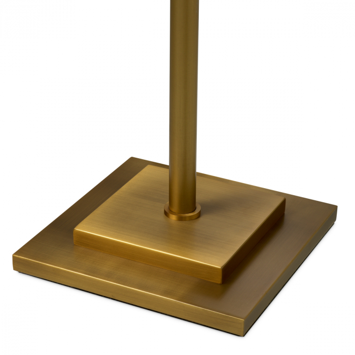 Lampă de podea Corbin, finisaj din alamă cu aspect vintage, include abajur portocaliu [9]