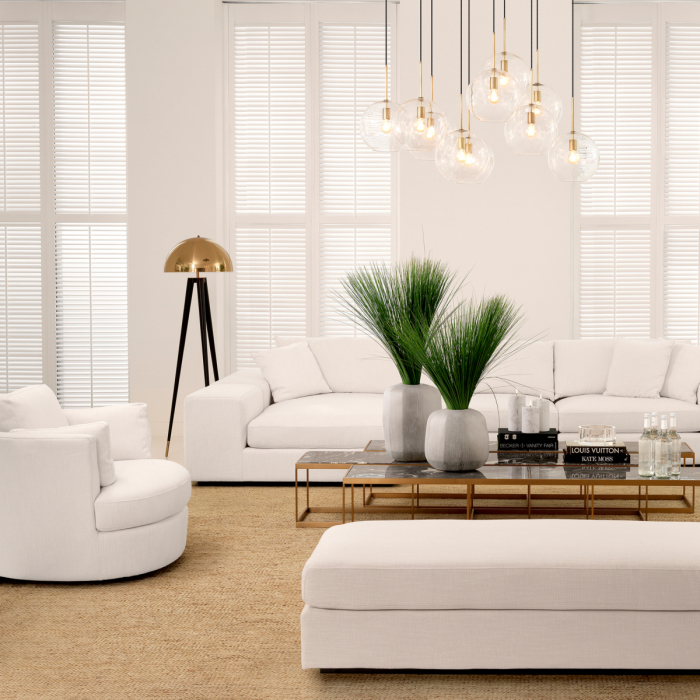 Lampă de podea Coyote finisaj auriu cu abajur, Dims: W. 50 | max W. 50 | H. 165  (CM) [2]