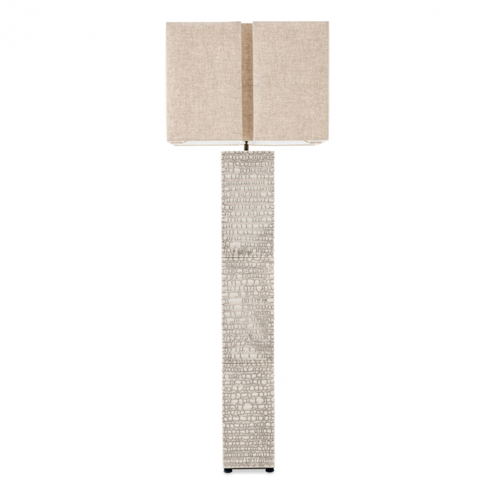 Lampă de podea Division raku ceramică albă cu abajur, Dims: W. 21 | max W. 60 | H. 165  (CM) [5]