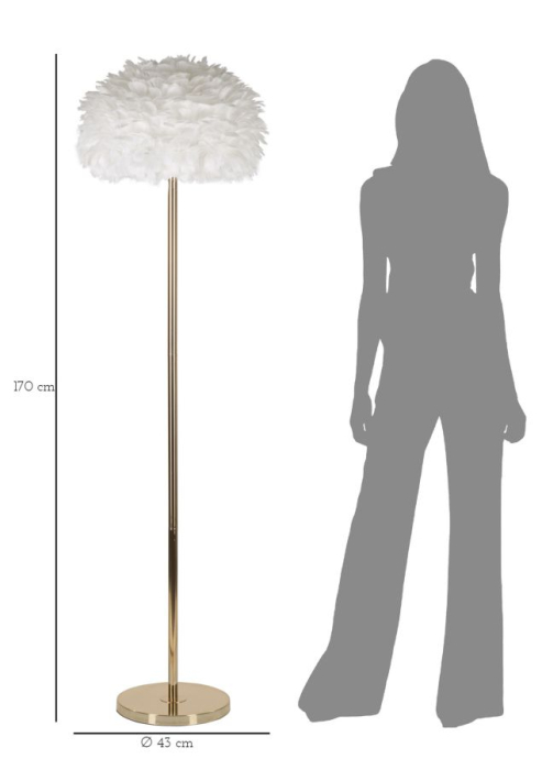 Lampa de podea Feathers subtire alba ø 43x170 cm [6]