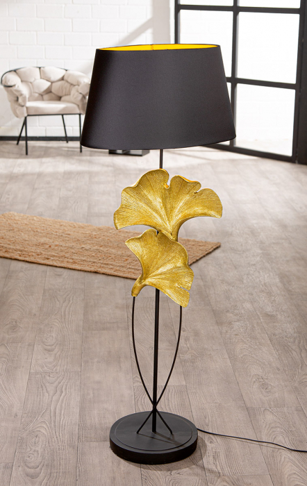 Lampă de podea, Ginkgo, Rășină sintetică, negru, PU 1, L. 30 cm, L. 50 cm, H 132 cm [4]