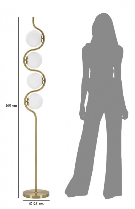 Lampa de podea Glamy S 4 Luci, Cm Ø 25X165 [6]