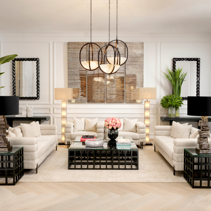 Lampă de podea Ortiz, finisaj bronz cu abajur, Dims: W. 32 | max W. 51 | H. 173 (CM) [2]