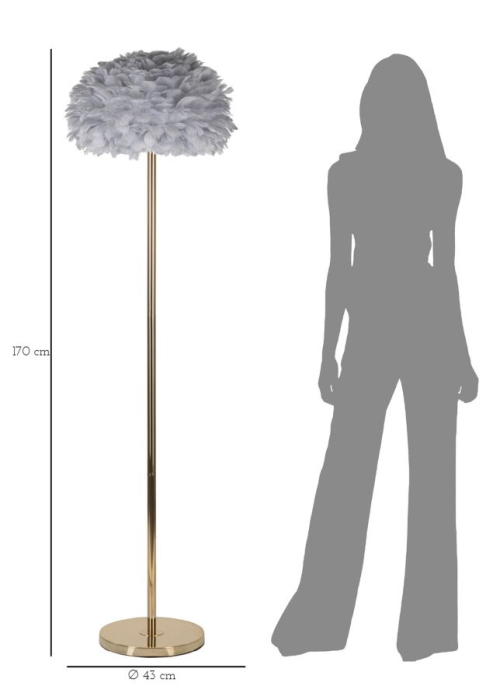 Lampa de podea subtire Feathers, gri, ø 43x170 cm [6]