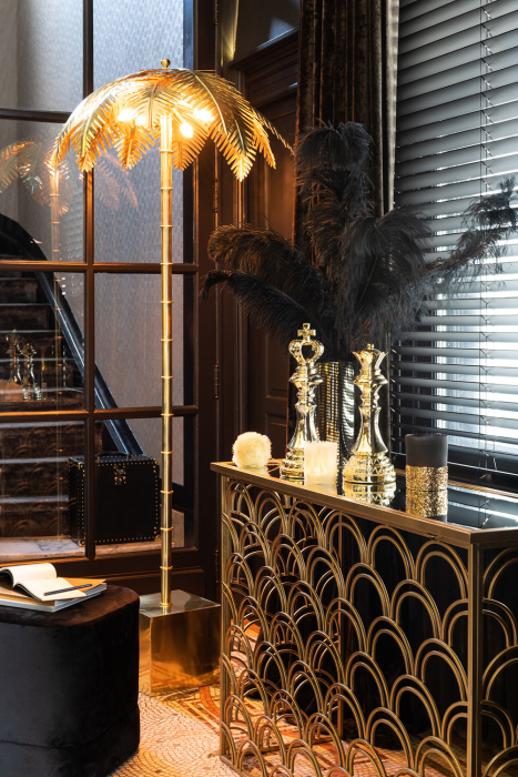 Lampadar Coconut Leaves, Metal/Fier, Auriu, 77x77x133 cm [5]