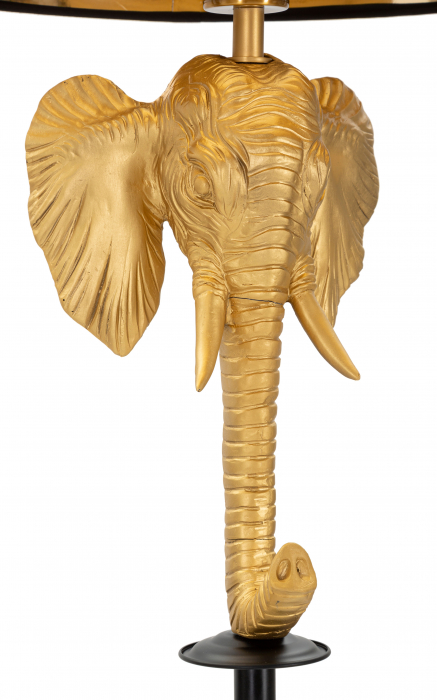 Lampadar Elephant, Rasina/Fier/Hartie/Fibre sintetice, Auriu/Negru, 164x37x37 cm [4]