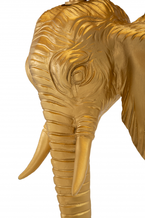 Lampadar Elephant, Rasina/Fier/Hartie/Fibre sintetice, Auriu/Negru, 164x37x37 cm [2]